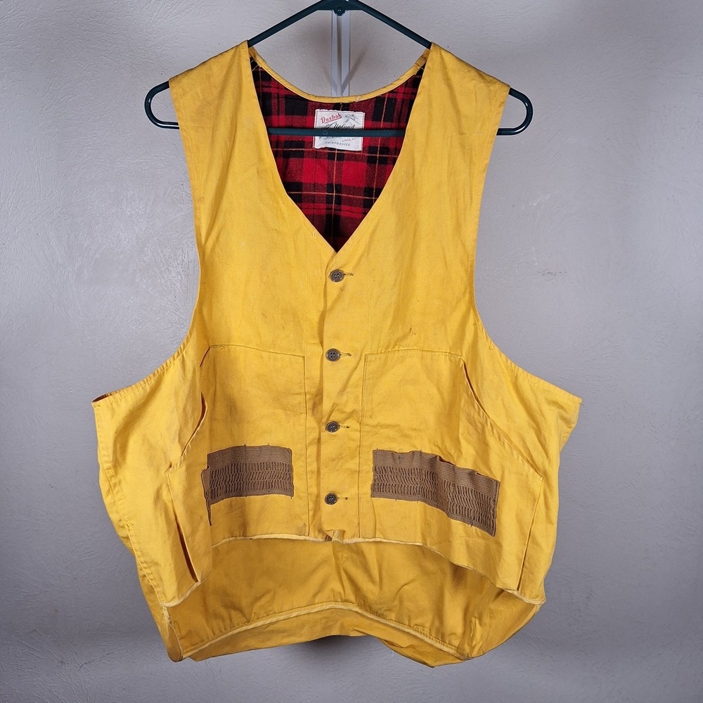 Duxbak Vtg Upland Poplin Canvas Hunting Vest Cargo Utility Shooting Rainproof